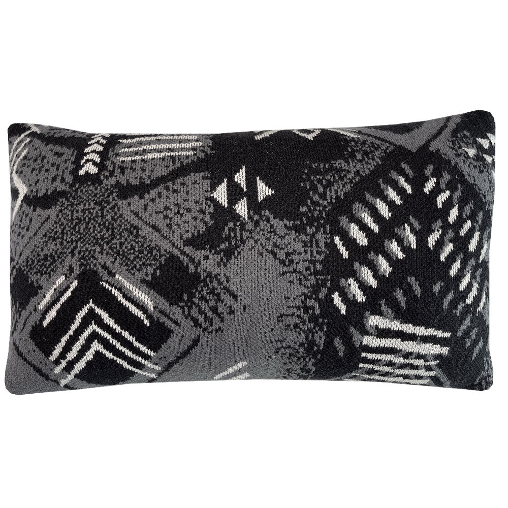 Malagoon cushion Funny Block Dye - black - 35x60cm 100% organic cotton