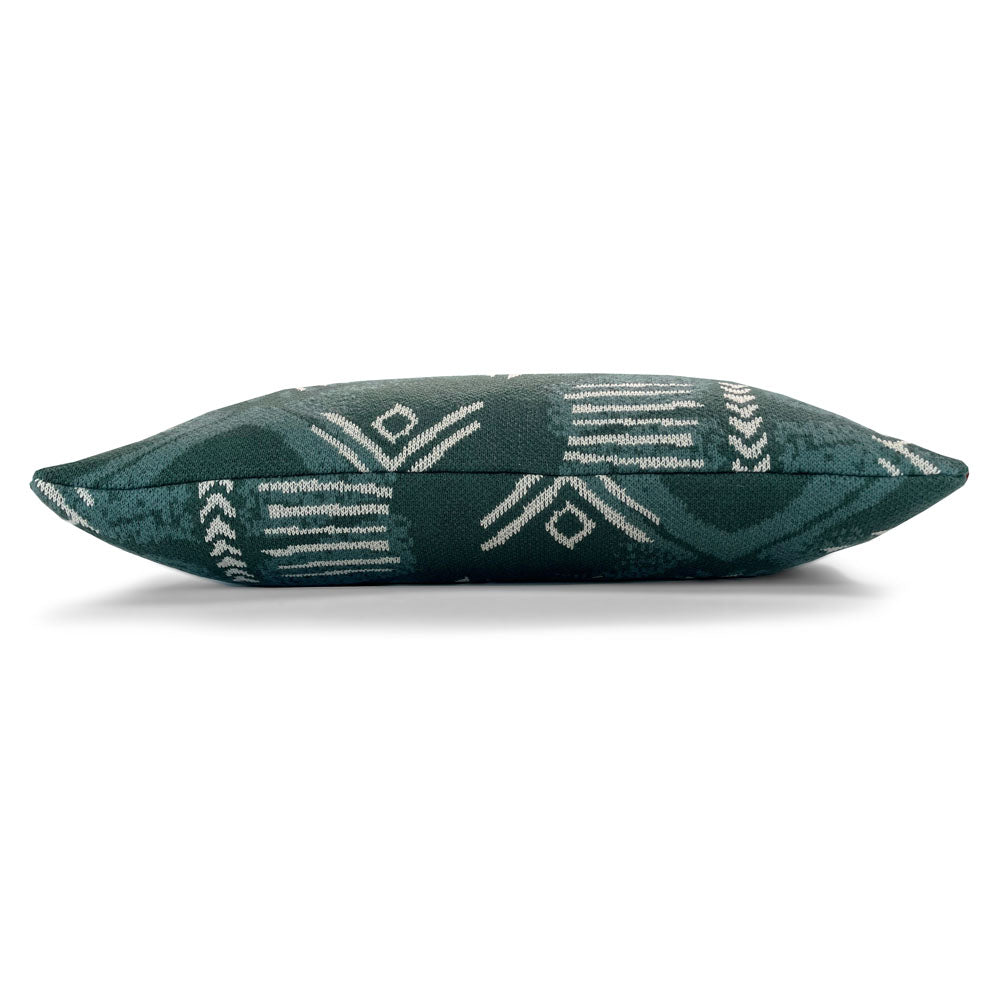 Malagoon Funny Block Dye cushion - green - 35x60cm 100% organic cotton
