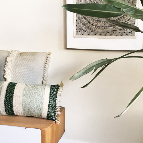 Malagoon Berber cushion - grainy green - 35x60cm