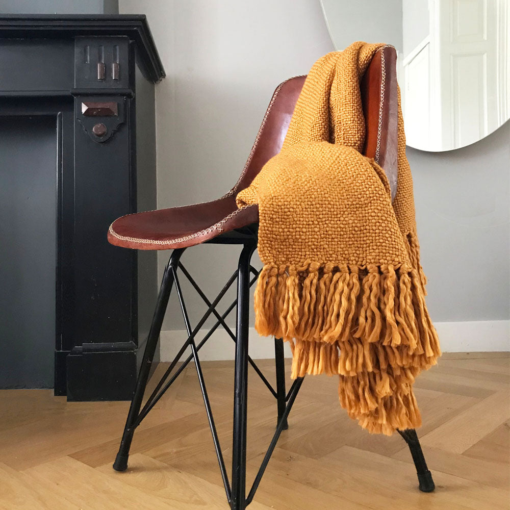 Malagoon throw Inca - ocher yellow - 125x150cm
