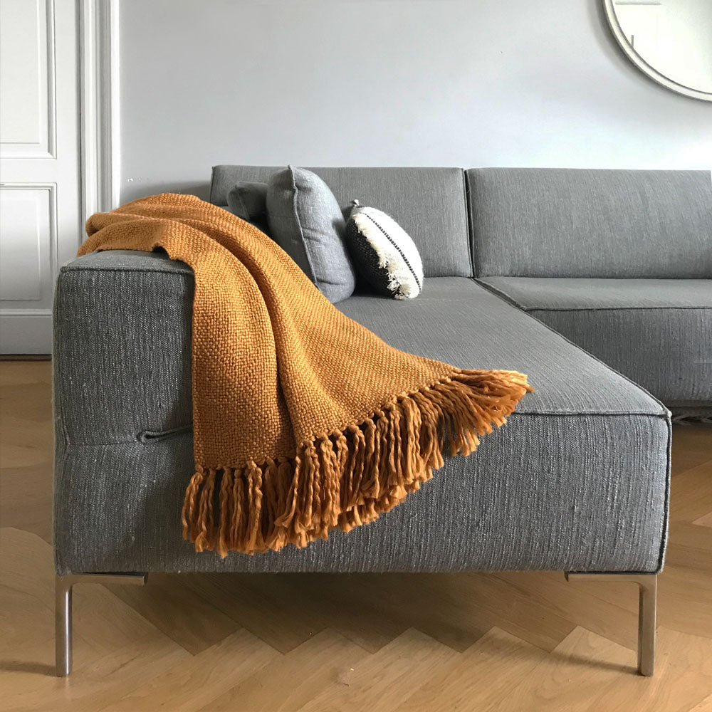 Malagoon throw Inca - ocher yellow - 125x150cm
