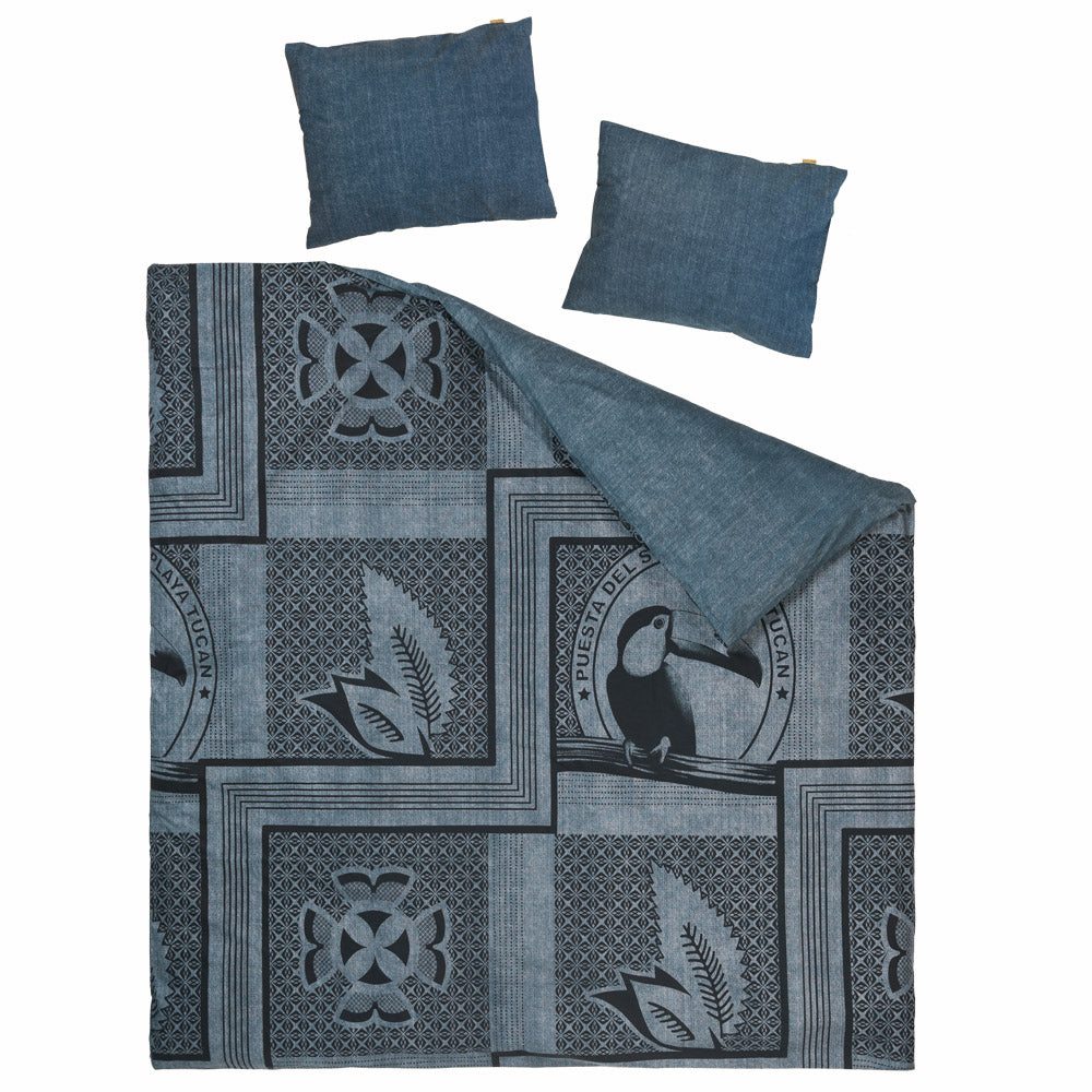 Indigo tucan duvet cover