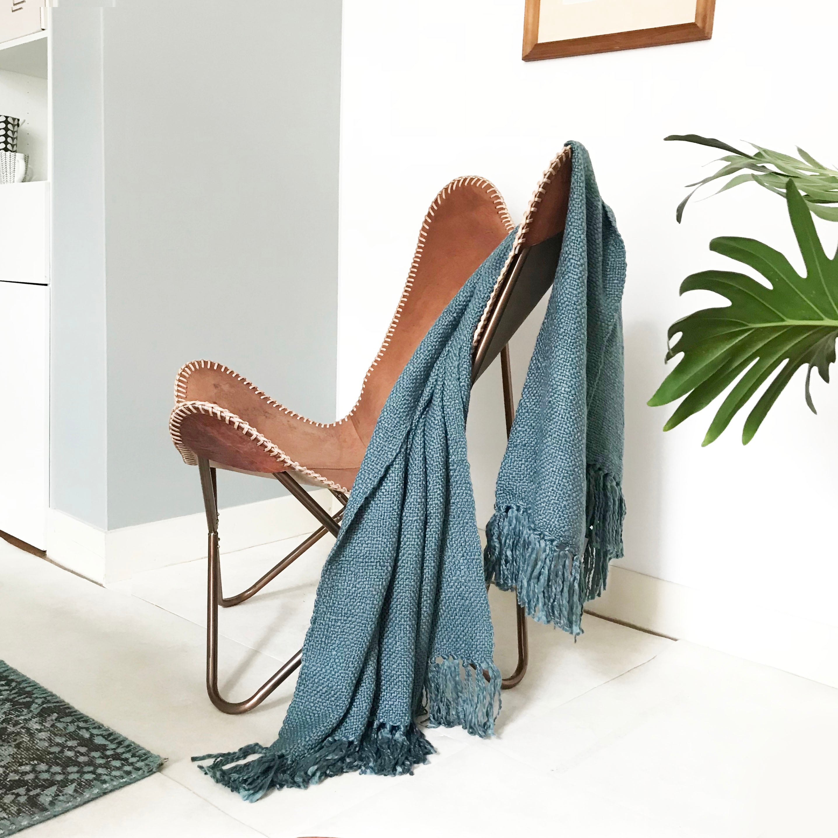 Malagoon Solid throw - lead blue - 125x150cm