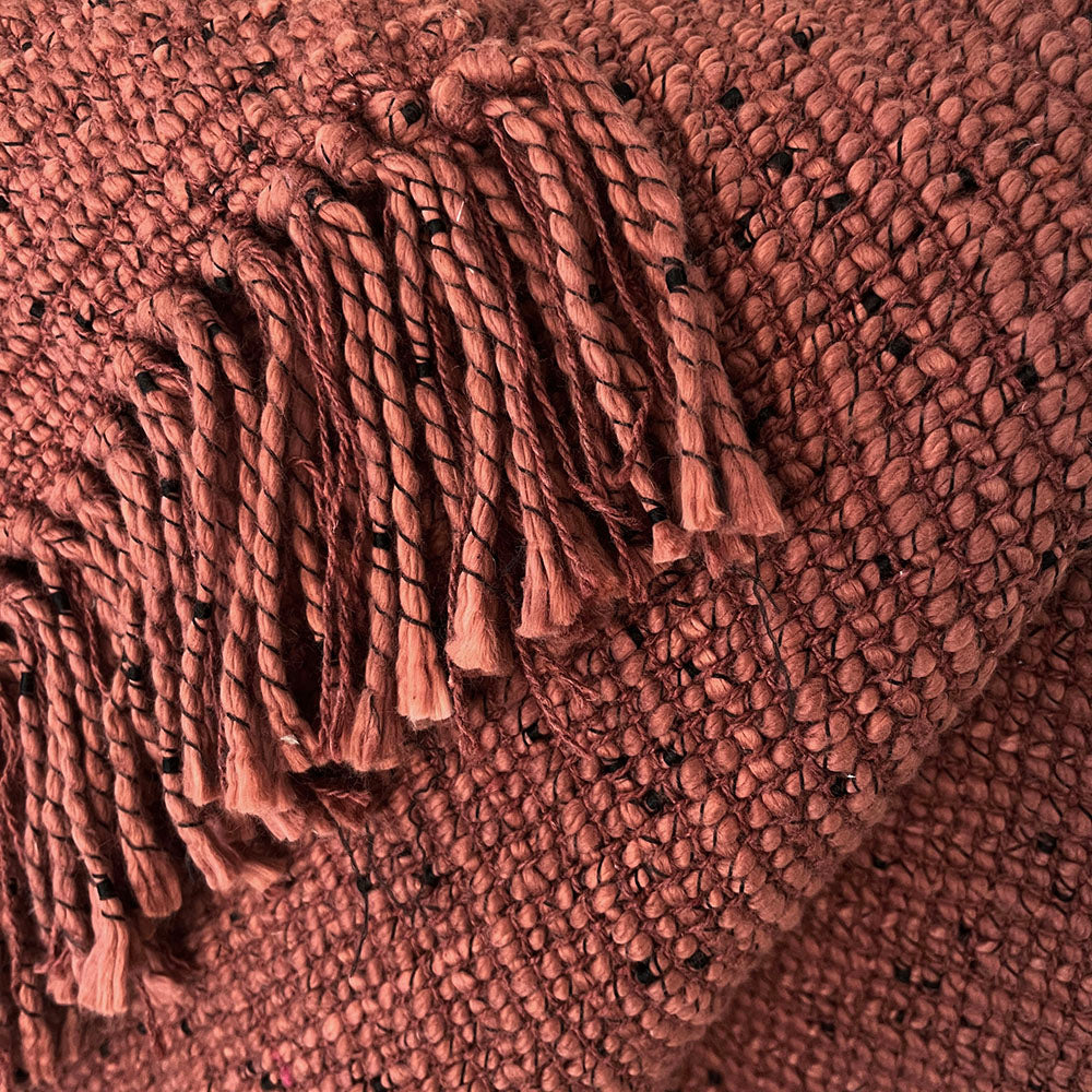 Malagoon throw Rustic - brick red mélange - 130x170cm 100% cotton