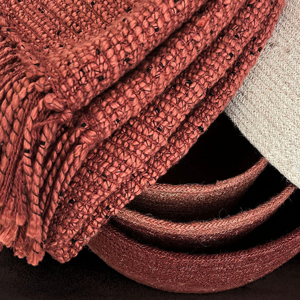Malagoon throw Rustic - brick red mélange - 130x170cm 100% cotton