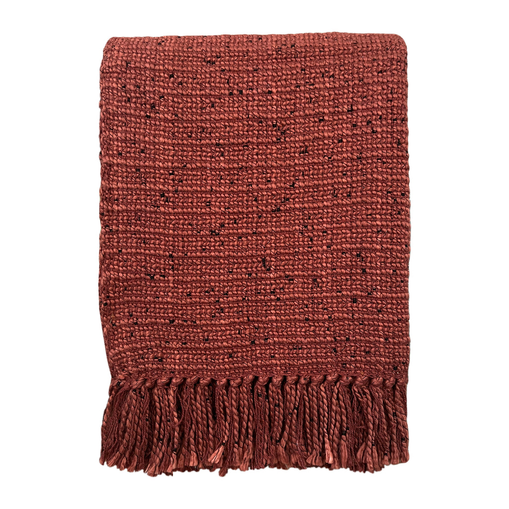 Malagoon throw Rustic - brick red mélange - 130x170cm 100% cotton