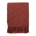 Malagoon throw Rustic - brick red mélange - 130x170cm 100% cotton