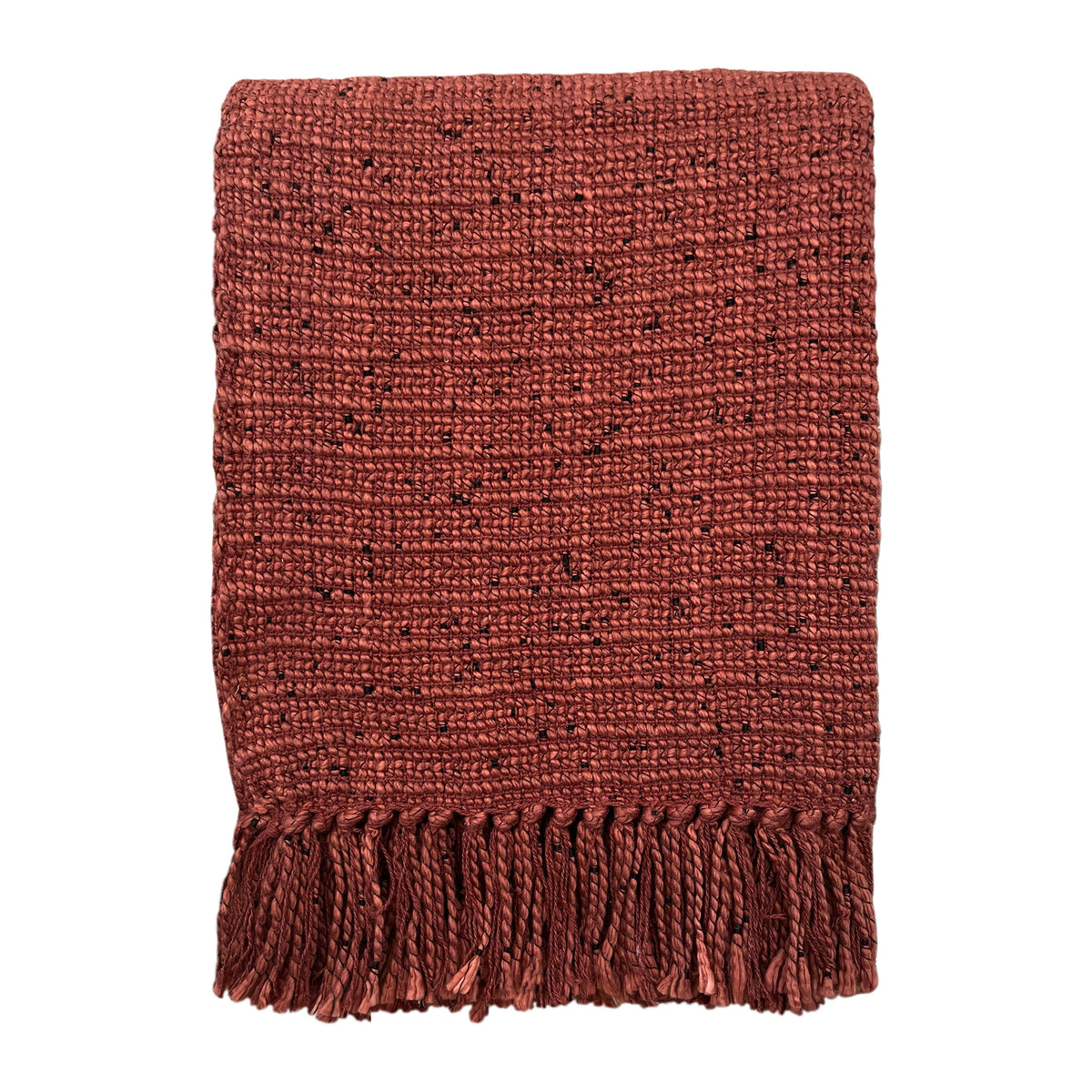 Malagoon throw Rustic - brick red mélange - 130x170cm 100% cotton