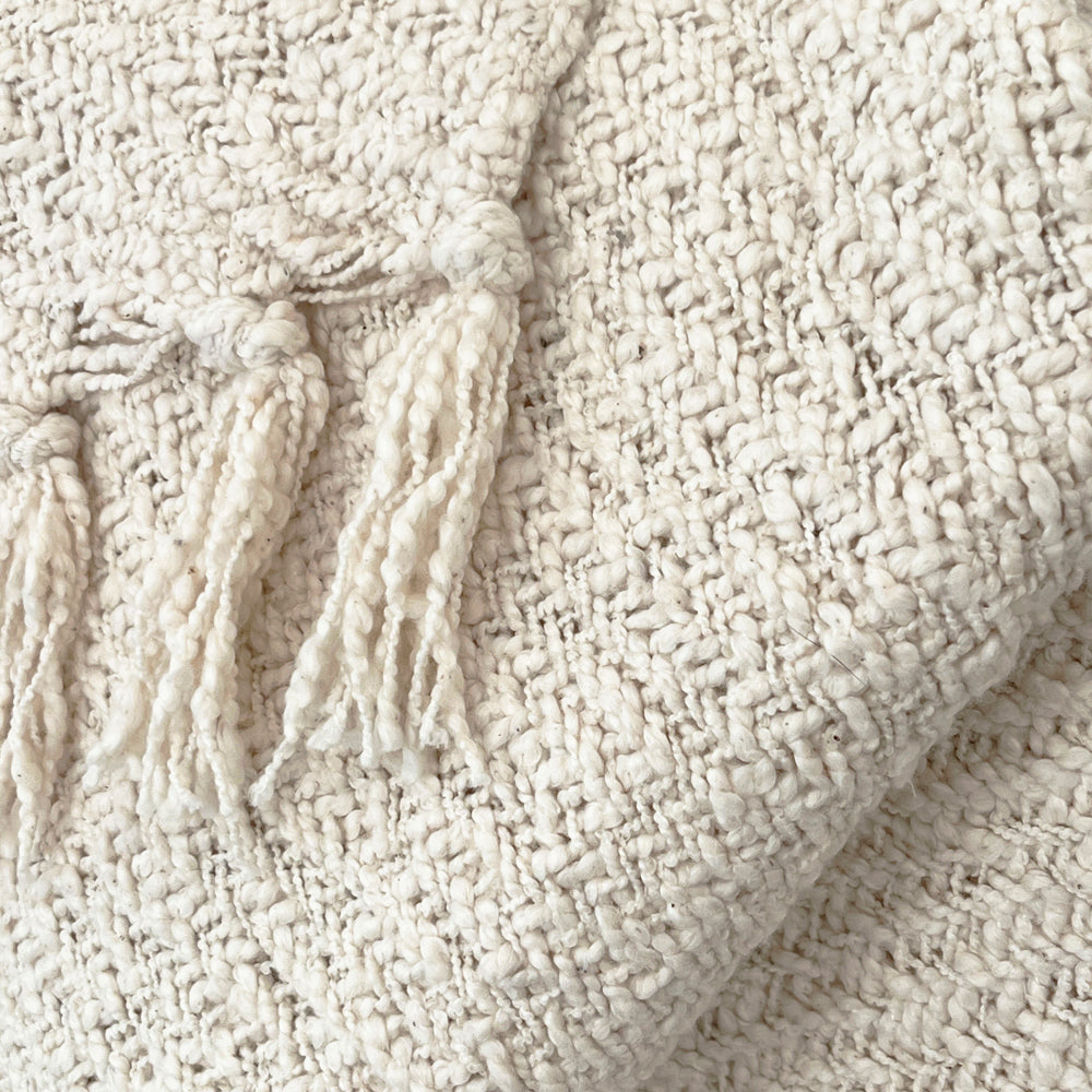 Malagoon throw Soft Bouclé - off-white - 130x170cm 100% cotton