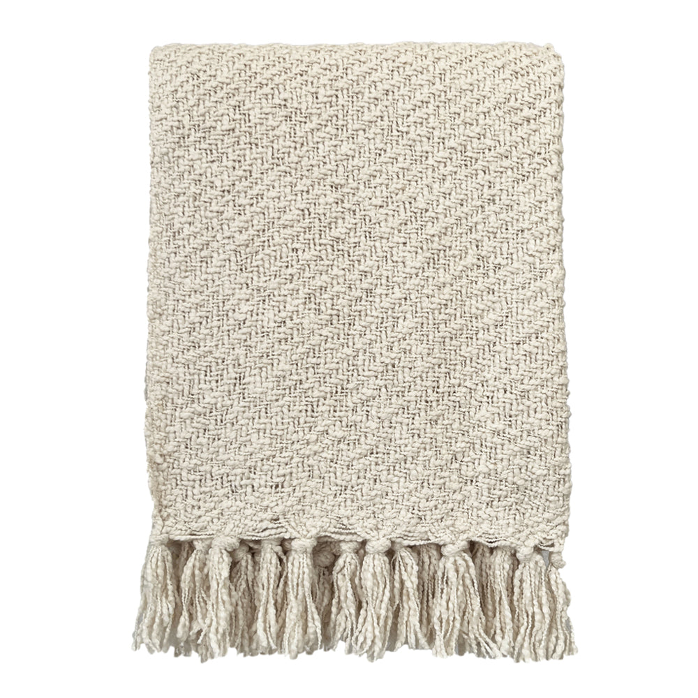 Malagoon throw Soft Bouclé - off-white - 130x170cm 100% cotton