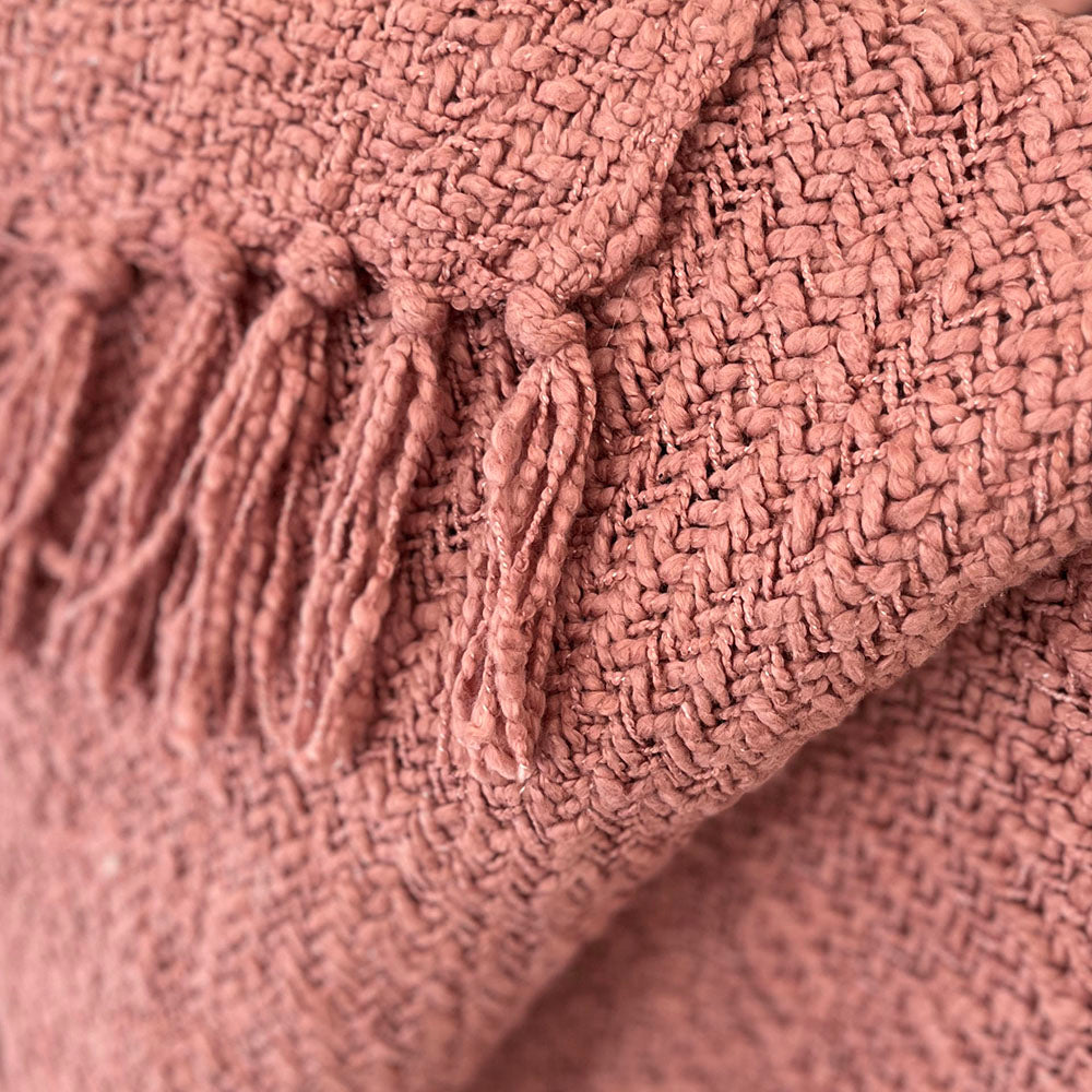 Malagoon Soft Bouclé throw - pink - 130x170cm 100% cotton