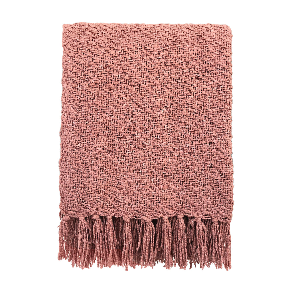 Malagoon Soft Bouclé throw - pink - 130x170cm 100% cotton
