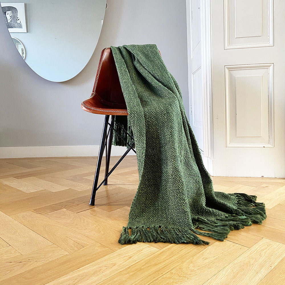 Malagoon throw Marble - dark jungle green - 125x150cm