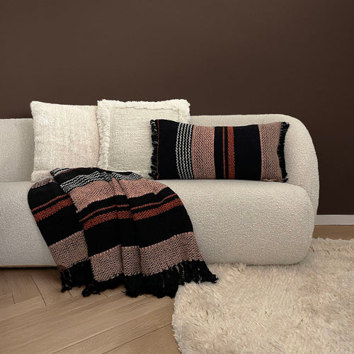 Malagoon cushion - black multicolor bouclé - 40x70cm