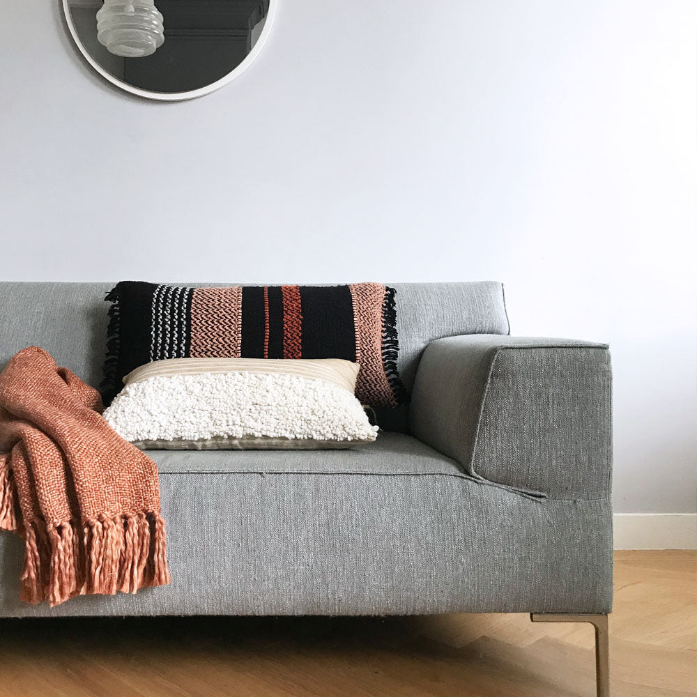 Malagoon cushion - black multicolor bouclé - 40x70cm