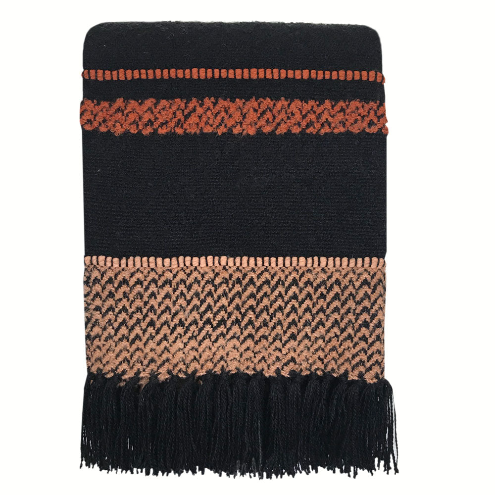Malagoon throw Multicolour - black bouclé - 125x150cm