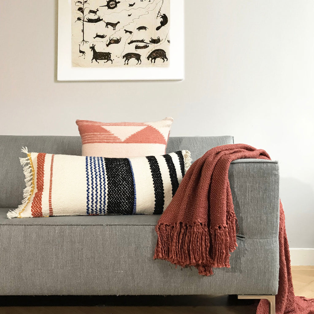 Malagoon cushion - pastel multi-color bouclé - 40x70cm