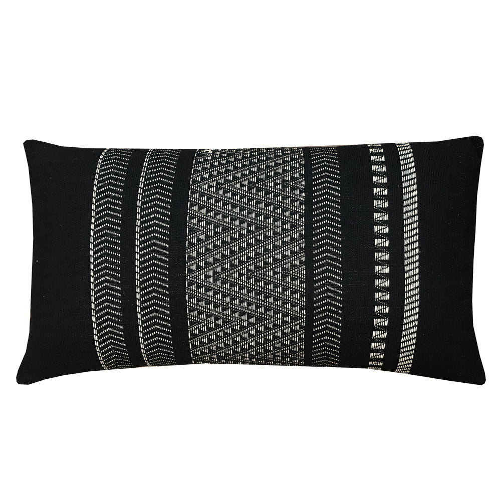 Malagoon Cushion Native - Black - 35x65cm 100% Cotton