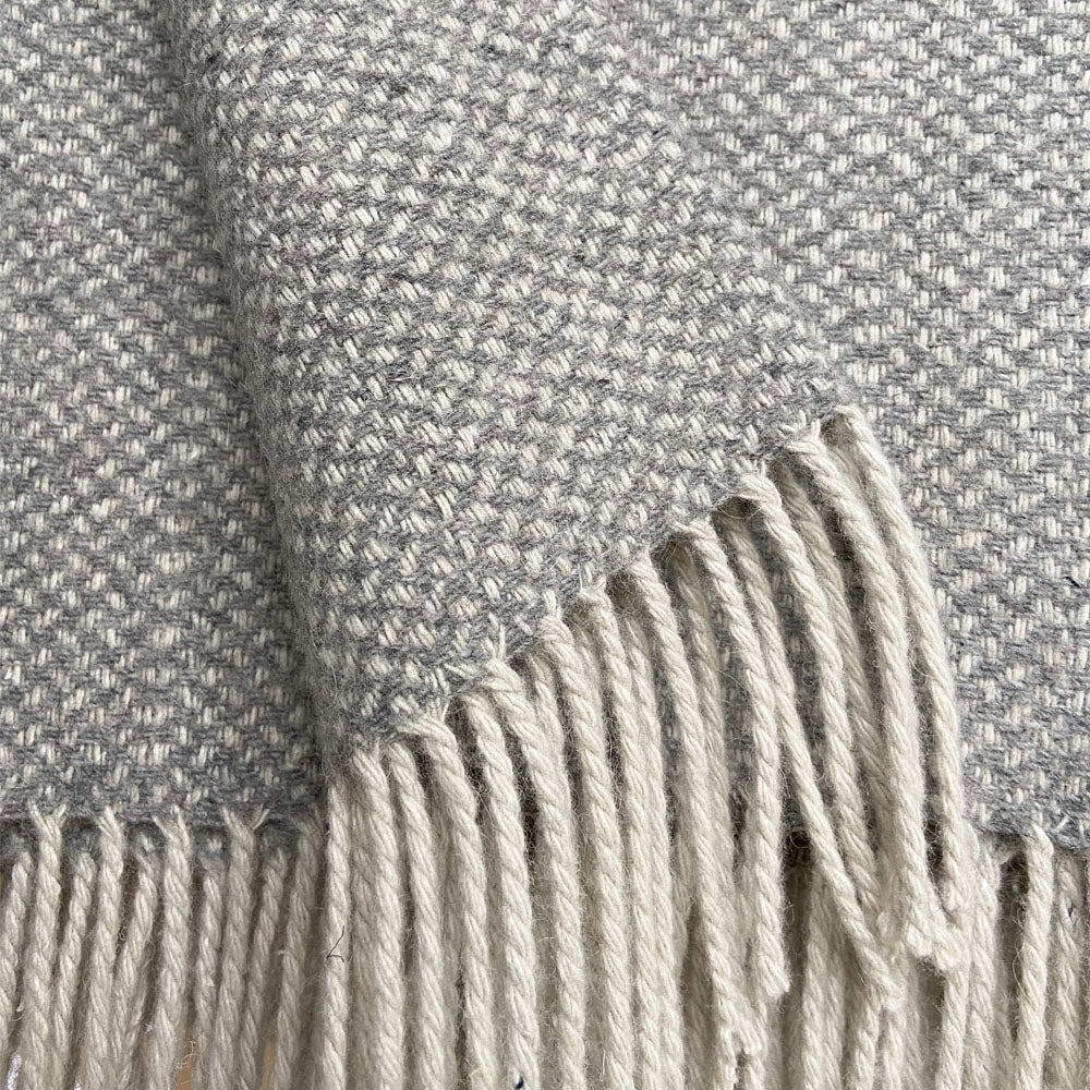 Malagoon throw - textured grey - 130x170cm recycled wool