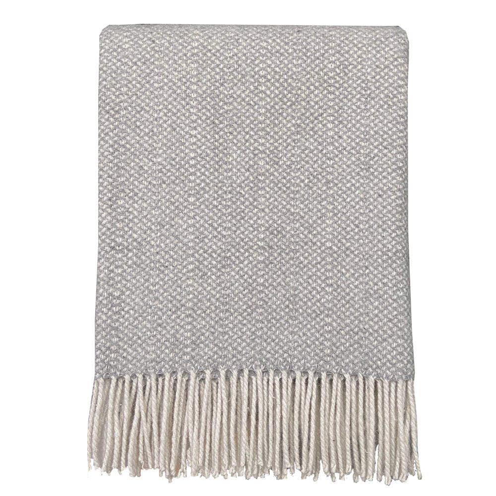 Malagoon throw - textured grey - 130x170cm recycled wool