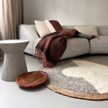 Malagoon rug Nimba - off-white - Ø 120cm 100% wool, jute border