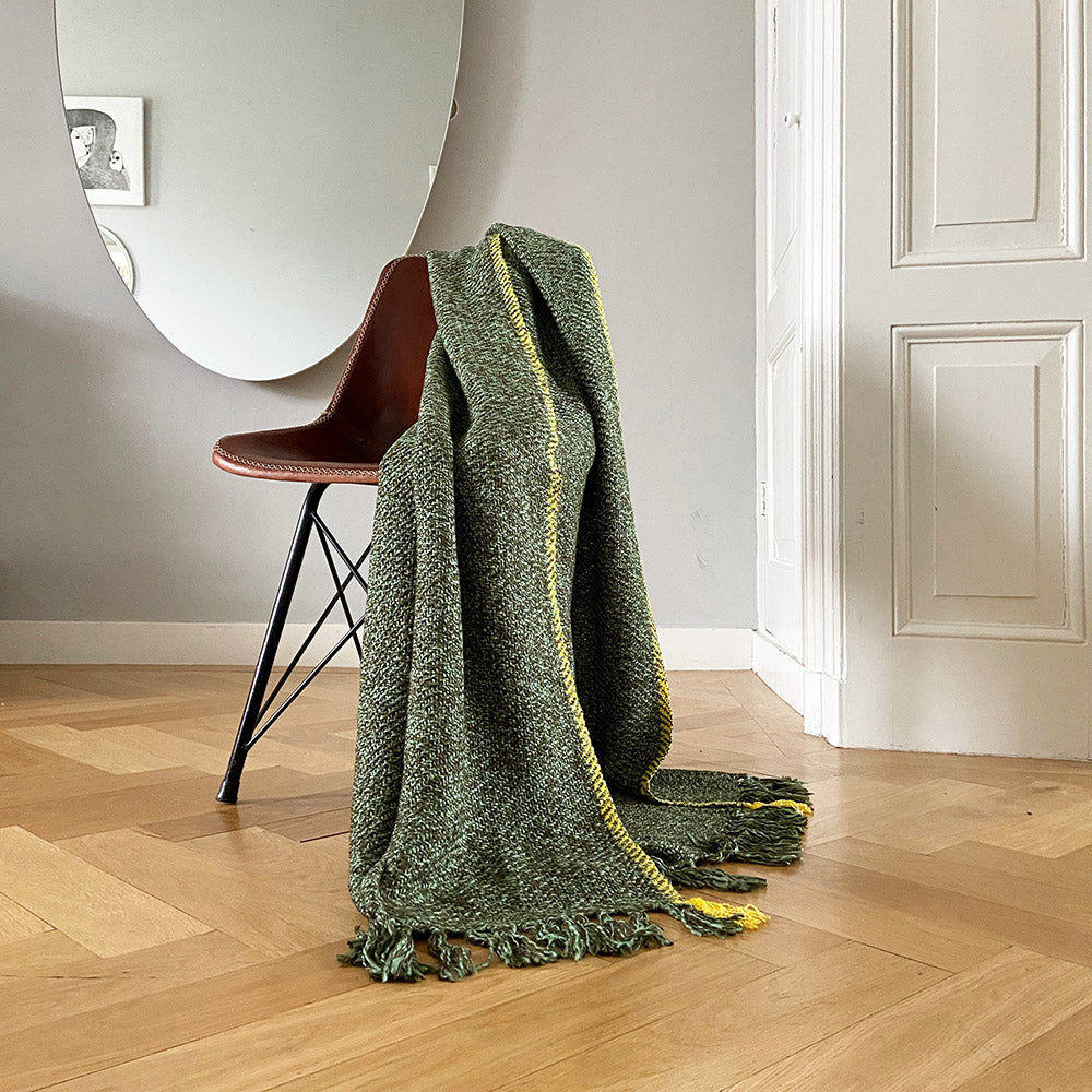 Malagoon throw Mélange - olive green - 125x150cm
