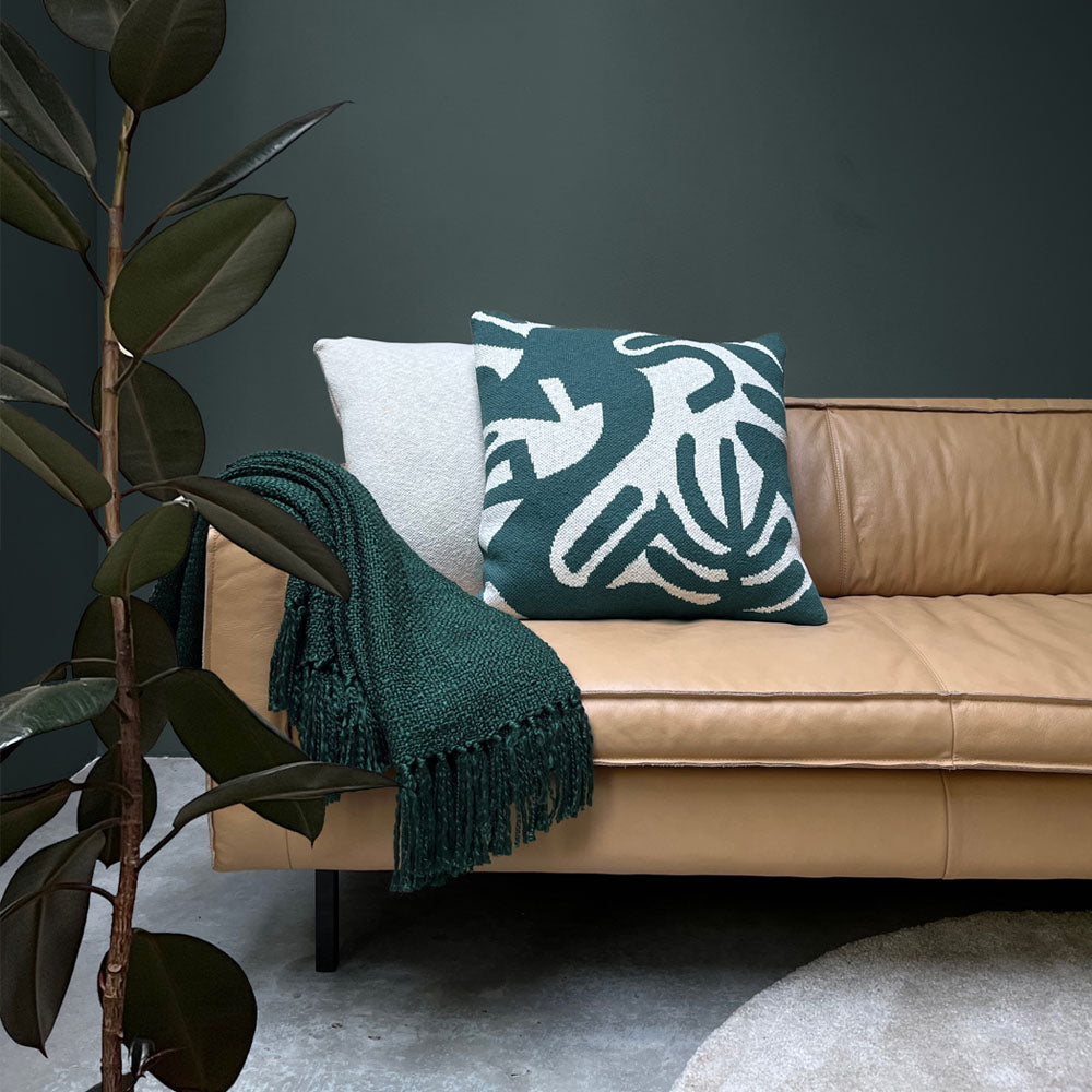 Malagoon cushion Floral Victory - green - 50x50cm 100% organic cotton