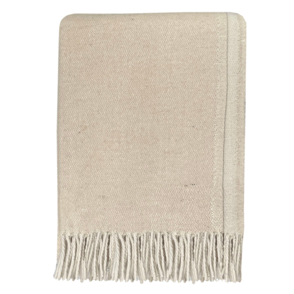 Malagoon throw - beige reversible - 130x170cm recycled wool