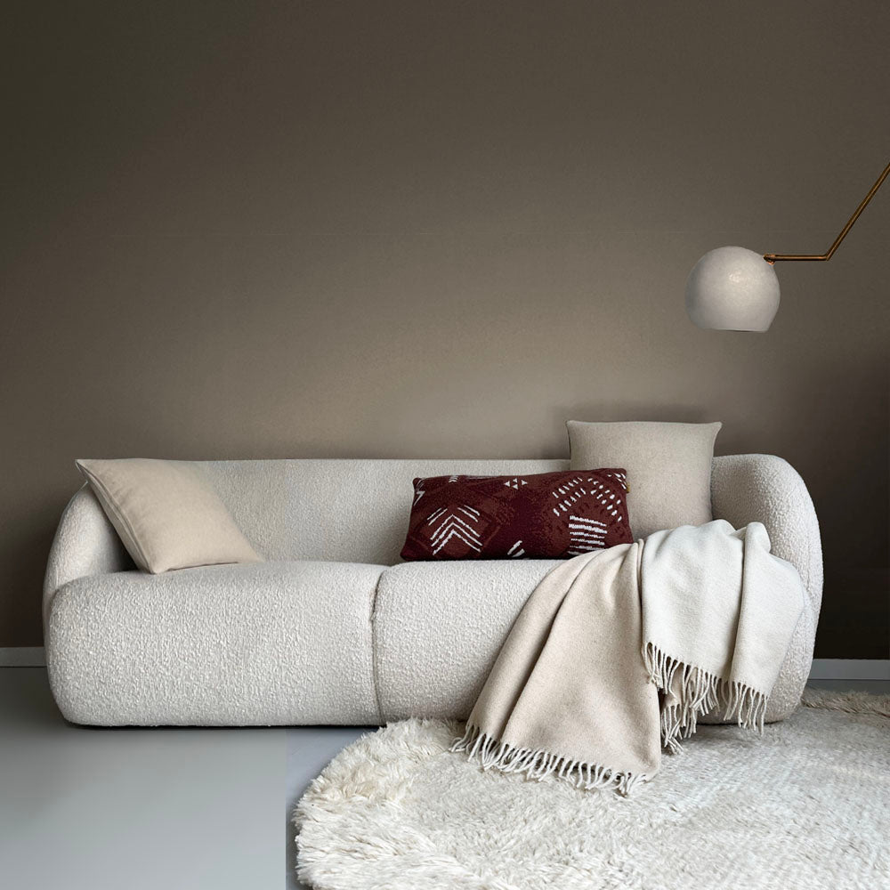 Malagoon throw - beige reversible - 130x170cm recycled wool