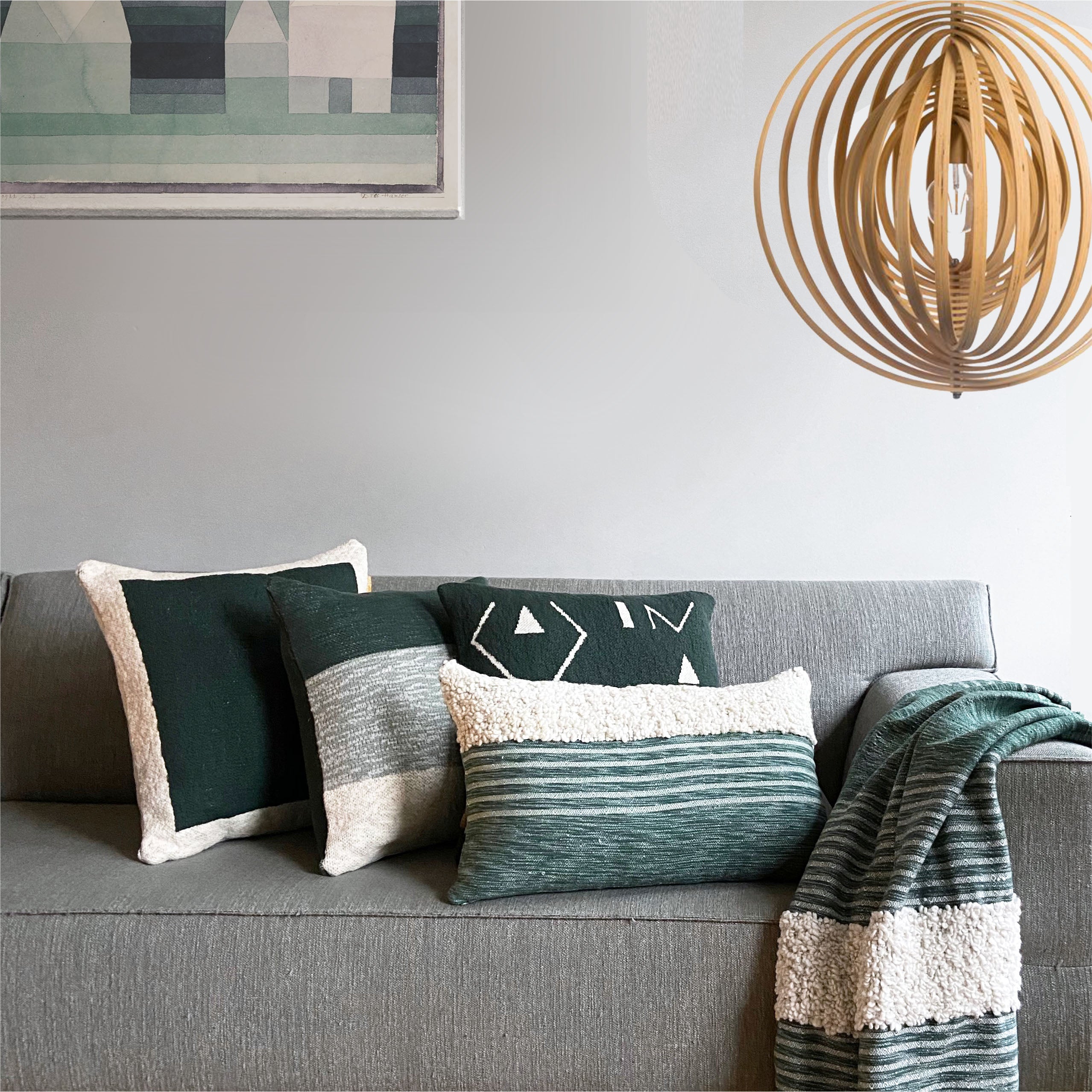 Malagoon cushion Poster - green - 50x50cm 100% organic cotton