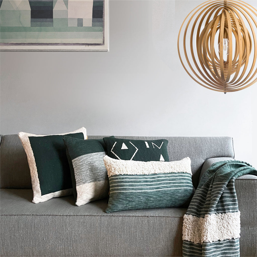 Malagoon Tribal throw - green melange - 125x150cm