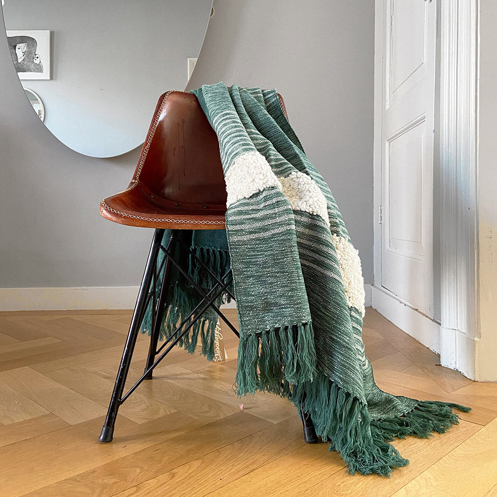 Malagoon Tribal throw - green melange - 125x150cm