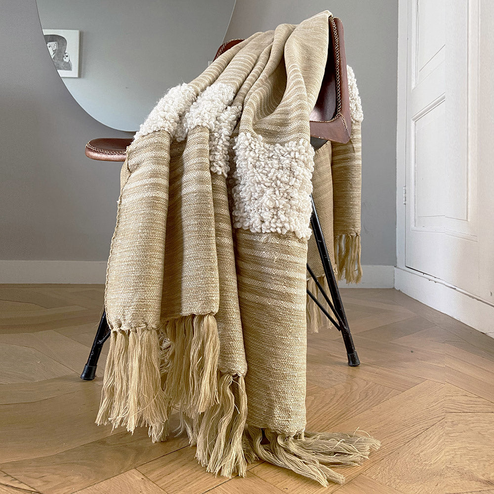 Malagoon Tribal throw - off-white/beige mélange - 125x150cm
