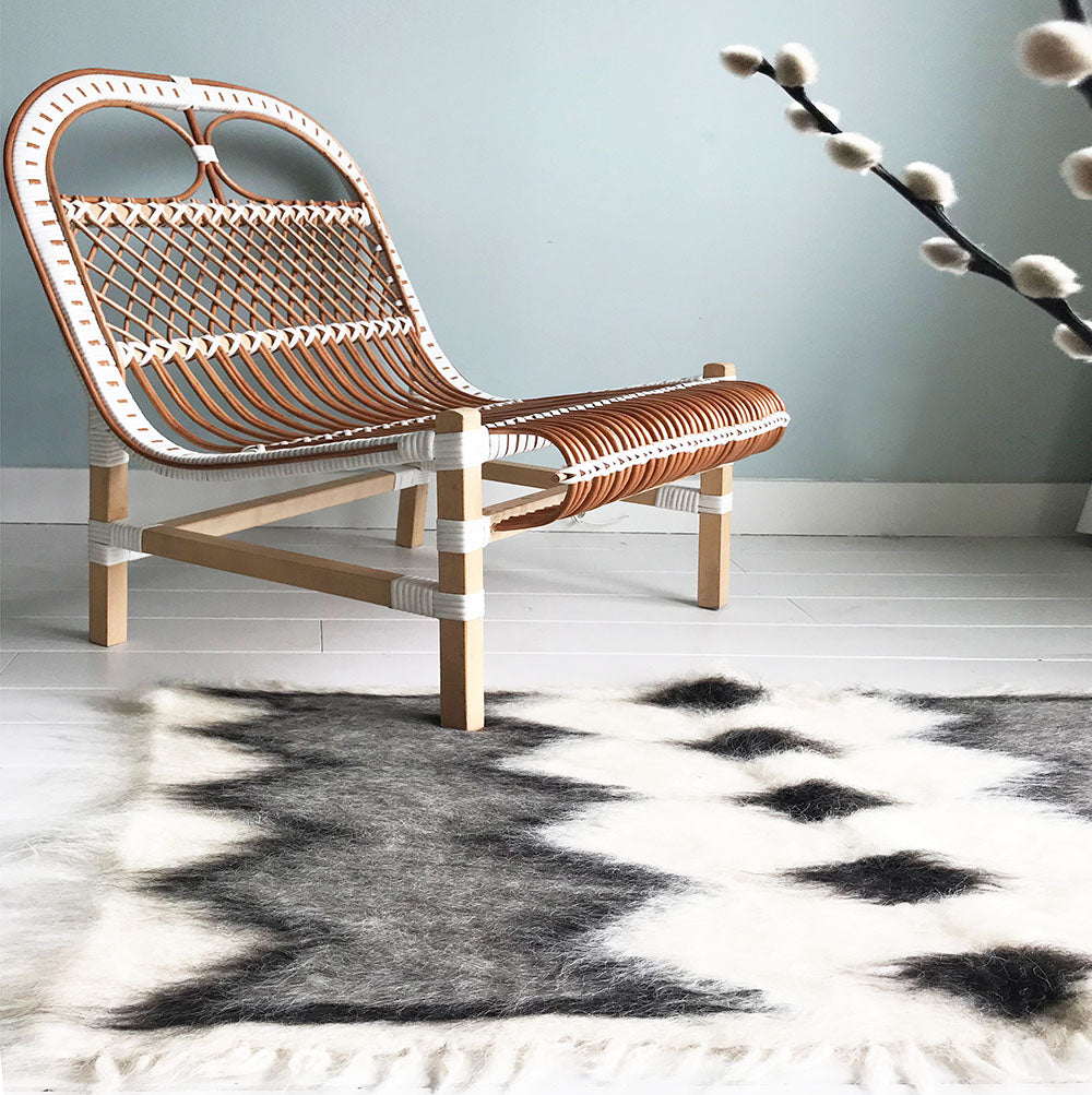 Malagoon throw Shark - shades of gray - 75x125cm 100% wool