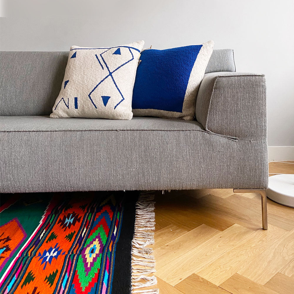 Malagoon cushion Poster - blue - 50x50cm 100% organic cotton