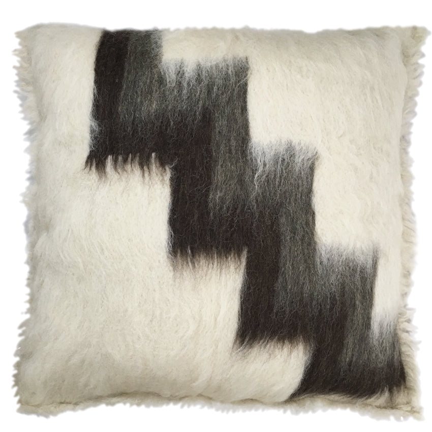 Malagoon cushion Stairway - off-white, shades of grey - 50x50cm 100% wool