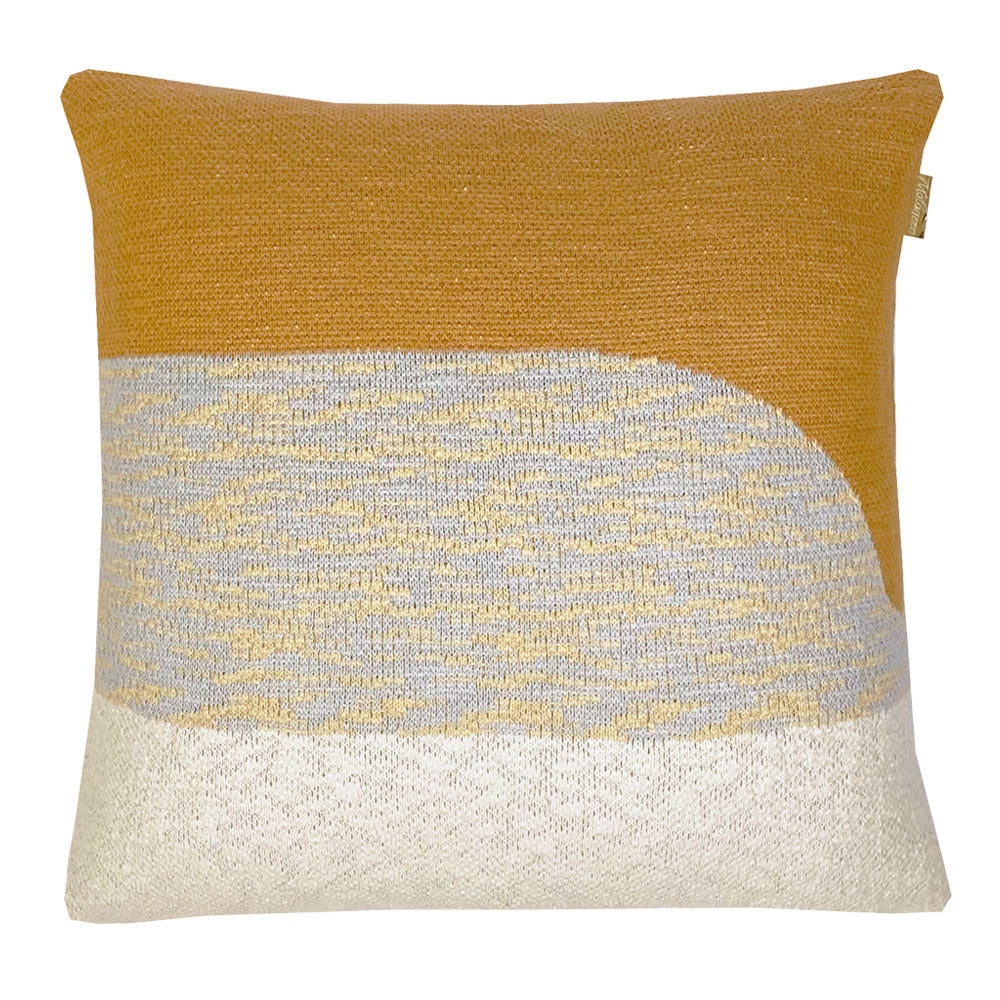 Malagoon cushion Sunset - ochre yellow - 50x50cm 100% organic cotton
