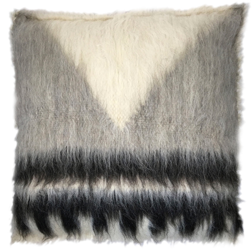 Malagoon floor cushion Triangle - shades of grey - 90x90cm 100% wool