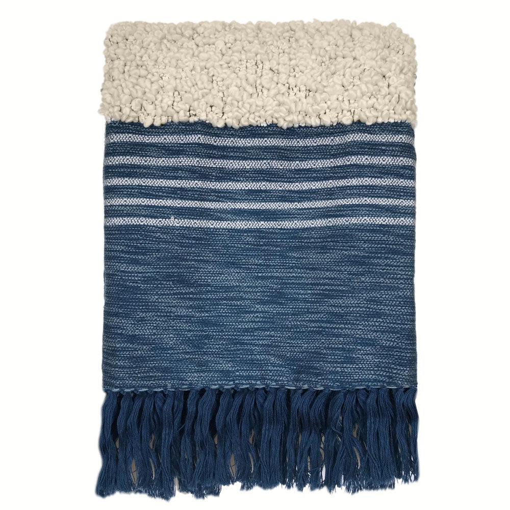 Malagoon Tribal throw - indigo blue mélange - 125x150cm