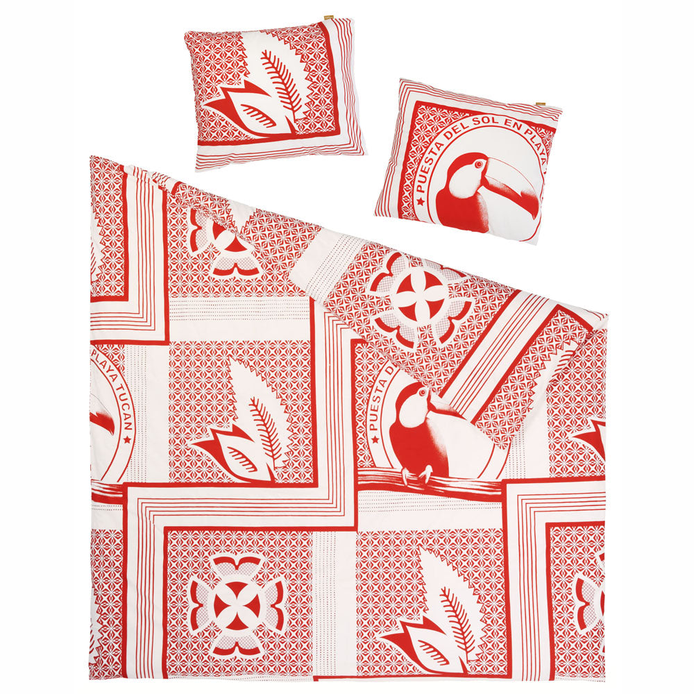 Tucan red duvet cover