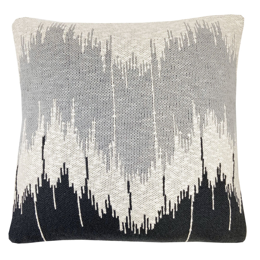 Malagoon Wave cushion - anthracite - 50x50cm 100% organic cotton