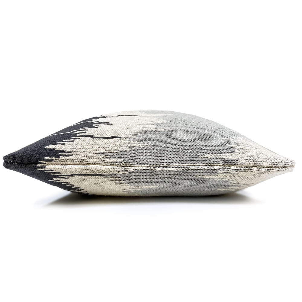 Malagoon Wave cushion - anthracite - 50x50cm 100% organic cotton