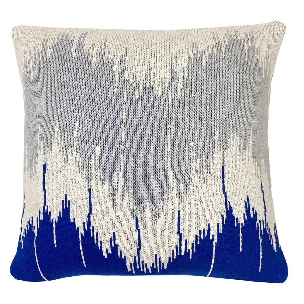 Malagoon Wave cushion - blue - 50x50cm 100% organic cotton