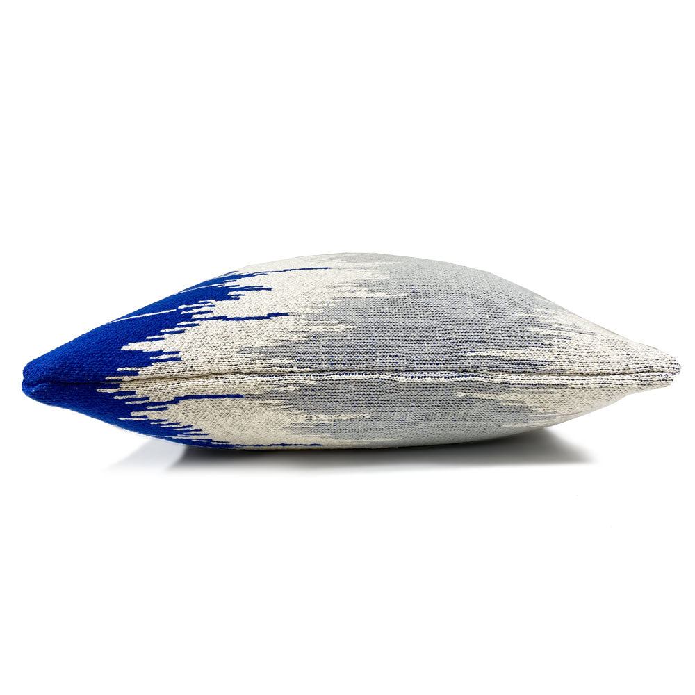 Malagoon Wave cushion - blue - 50x50cm 100% organic cotton