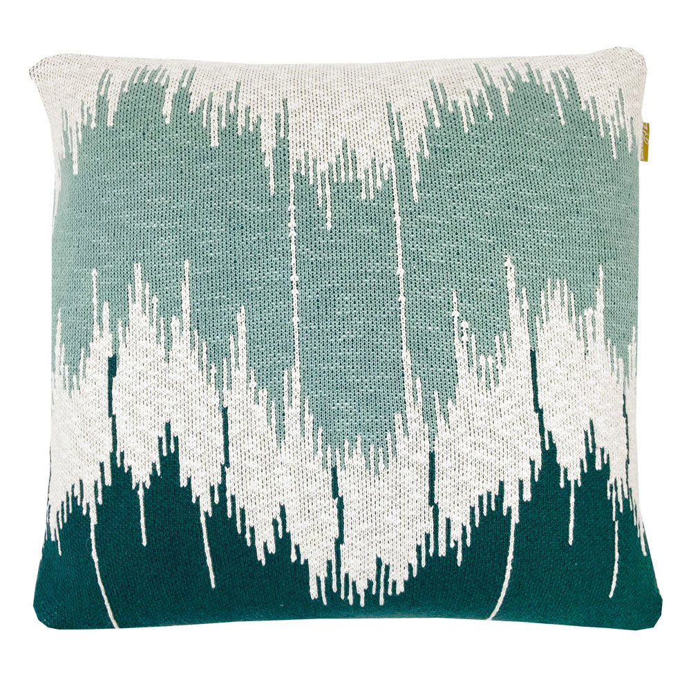 Malagoon Wave cushion - green - 50x50cm 100% organic cotton
