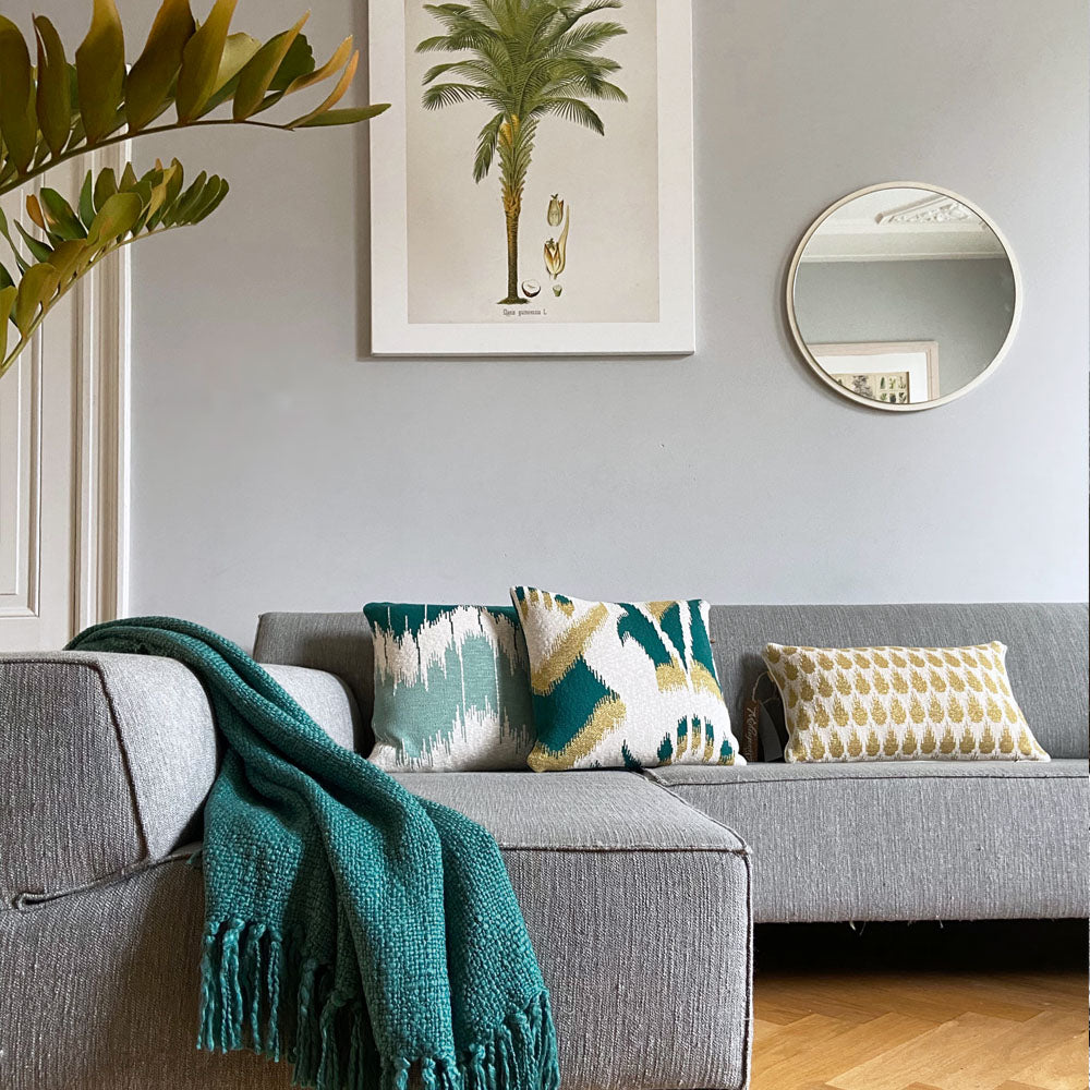 Malagoon Wave cushion - green - 50x50cm 100% organic cotton