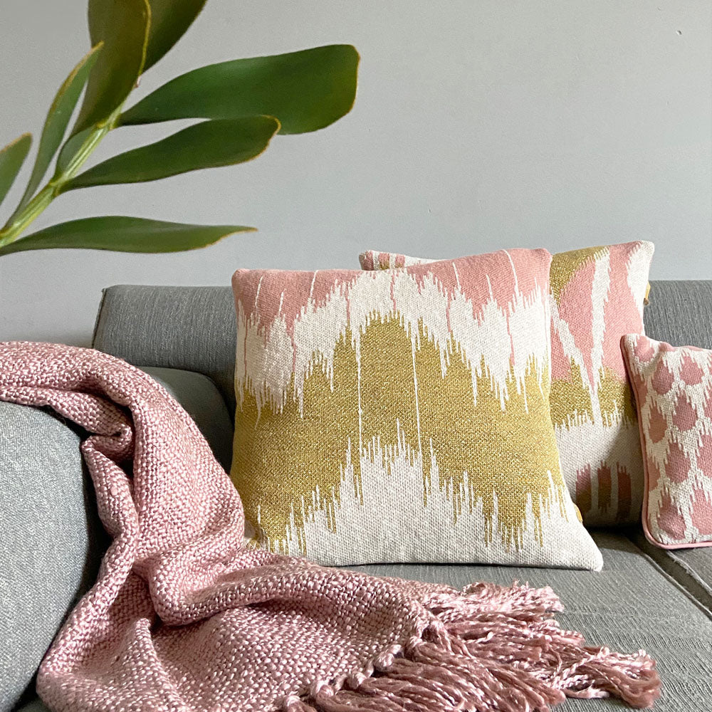 Malagoon Wave cushion - pink - 50x50cm 100% organic cotton