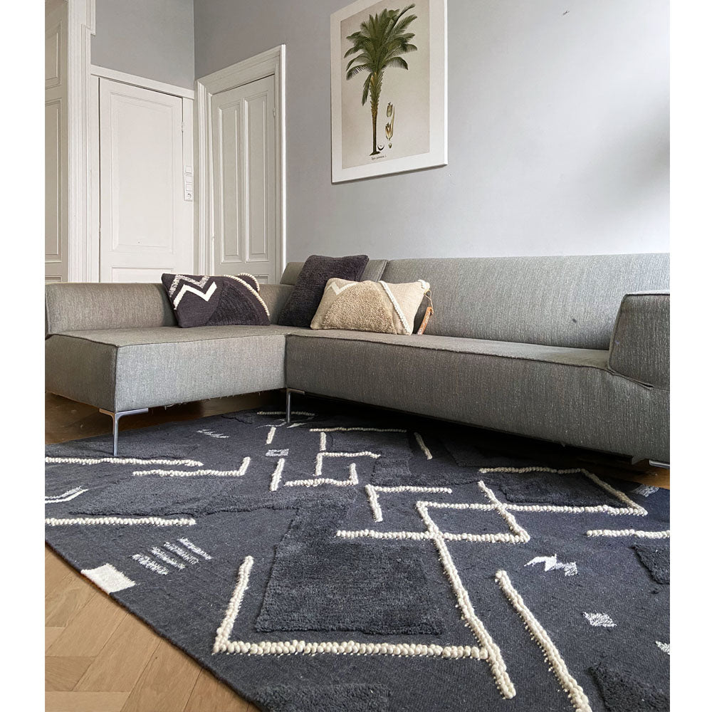 Malagoon Wonder rug - anthracite grey - 160x260cm 100% wool